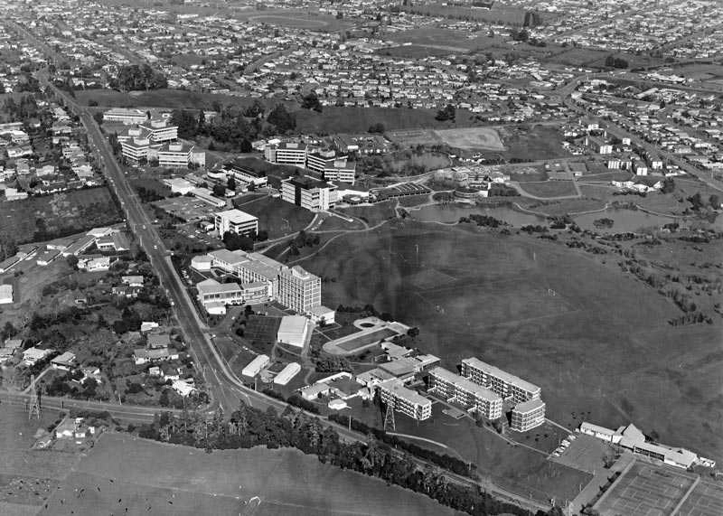 1979 Aerial view across campus from Hillcrest road